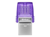 Kingston DataTraveler microDuo 3C - Clé USB - 64 Go - USB 3.2 Gen 1 / USB-C DTDUO3CG3/64GB