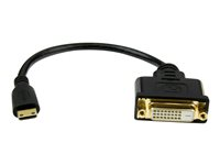 StarTech.com 8 in Mini HDMI to DVI Cable Adapter, DVI-D to HDMI (1920x1200p), 19 Pin HDMI Mini (C) Male to DVI-D Female, Digital Monitor Adapter Cable M/F, 3.9 Gbps Bandwidth, Black - Mini HDMI to DVI Adapter - Adaptateur vidéo - DVI-D femelle pour 19 pin mini HDMI Type C mâle - 20.32 cm - double blindage - noir HDCDVIMF8IN