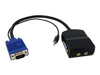 StarTech.com Répartiteur vidéo 2 ports VGA avec audio – alimentation par port USB - Répartiteur vidéo/audio - 2 x VGA + 2 x audio - de bureau ST122LEA