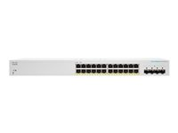 Cisco Business 220 Series CBS220-24P-4G - Commutateur - intelligent - 24 x 10/100/1000 (PoE+) + 4 x Gigabit SFP (liaison montante) - Montable sur rack - PoE+ (195 W) CBS220-24P-4G-EU