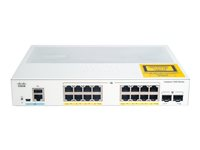 Cisco Catalyst 1000-16P-E-2G-L - Commutateur - Géré - 8 x 10/100/1000 (PoE+) + 8 x 10/100/1000 + 2 x Gigabit SFP (liaison montante) - Montable sur rack - PoE+ (120 W) C1000-16P-E-2G-L