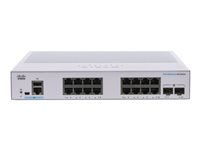 Cisco Business 350 Series CBS350-16T-E-2G - Commutateur - C3 - Géré - 16 x 10/100/1000 + 2 x Gigabit SFP - Montable sur rack CBS350-16T-E-2G-EU