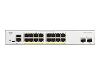 Cisco Catalyst 1300-16FP-2G - Commutateur - C3 - Géré - 16 x 10/100/1000 (PoE+) + 2 x Gigabit Ethernet SFP - Montable sur rack - PoE+ (240 W) C1300-16FP-2G