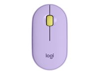 Logitech Pebble M350 - Souris - optique - 3 boutons - sans fil - Bluetooth - récepteur sans fil USB - limonade à la lavande 910-006752