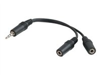 C2G Value Series Y-Cable - Adaptateur audio - mini-phone stereo 3.5 mm mâle pour mini-phone stereo 3.5 mm femelle - 15 cm - blindé - noir 80137