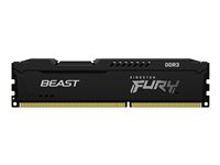 Kingston FURY Beast - DDR3 - module - 4 Go - DIMM 240 broches - 1866 MHz / PC3-14900 - CL10 - 1.5 V - mémoire sans tampon - non ECC - noir KF318C10BB/4