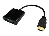 DLH - Adaptateur audio/vidéo - HDMI mâle pour HD-15 (VGA), jack mini, Micro-USB de type B (alimentation uniquement) femelle - 16 cm - noir - prise en charge de 1920 x 1080 à 60 Hz DY-TU4746B