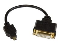 StarTech.com 8in Micro HDMI to DVI-D Adapter M/F - 8in Micro HDMI to DVI Cable - Connect a Micro HDMI phone or laptop to a DVI-D display (HDDDVIMF8IN) - Adaptateur vidéo - DVI-D femelle pour 19 pin micro HDMI Type D mâle - 20.3 cm - blindé - noir HDDDVIMF8IN