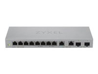 Zyxel XGS1010-12 - V2 - commutateur - Géré - 8 x 10/100/1000 + 2 x 100/1000/2.5G + 2 x 1 gigabit/10 gigabit SFP+ (liaison montante) - de bureau, fixation murale XGS1010-12-ZZ0102F