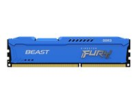 Kingston FURY Beast - DDR3 - module - 4 Go - DIMM 240 broches - 1600 MHz / PC3-12800 - CL10 - 1.5 V - mémoire sans tampon - non ECC - bleu KF316C10B/4