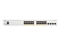 Cisco Catalyst 1200-24P-4X - Commutateur - C3 - intelligent - 24 x 10/100/1000 (PoE+) + 4 x Ethernet 10 Go SFP+ - Montable sur rack - PoE+ (195 W) C1200-24P-4X