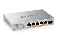 Zyxel XMG-100 Series XMG-105HP - Commutateur - non géré - non géré - 5 x 100/1000/2.5G (PoE++) + 1 x Gigabit SFP / 10 Gigabit SFP+ - de bureau, fixation murale - PoE++ (70 W) XMG-105HP-EU0101F