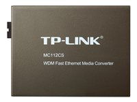 TP-Link MC112CS - Convertisseur de média à fibre optique - 100Mb LAN - 10Base-T, 100Base-FX, 100Base-TX - RJ-45 / mode unique SC - jusqu'à 20 km - 1 310 (émission)/1 550 (réception) nm MC112CS