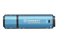 Kingston IronKey Vault Privacy 50 Series - Clé USB - chiffré - 8 Go - USB 3.2 Gen 1 - Conformité TAA IKVP50/8GB