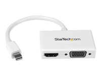 StarTech.com Adaptateur audio / vidéo de voyage - Convertisseur 2-en-1 Mini DisplayPort vers HDMI ou VGA - 1920x1200 / 1080p - Convertisseur vidéo - DisplayPort - HDMI, VGA - blanc - pour Apple MacBook Air MDP2HDVGAW