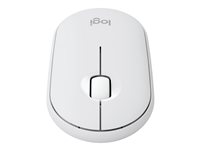 Logitech Pebble Mouse 2 M350s - Souris - optique - 3 boutons - sans fil - Bluetooth 5.2 LE - blanc ton sur ton 910-007013