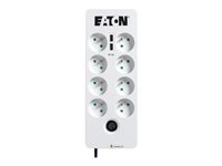 Eaton Protection Box - Protection contre les surtensions - CA 220-250 V - 2500 Watt - connecteurs de sortie : 8 - blanc PB8TUF