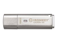 Kingston IronKey Locker+ 50 - Clé USB - chiffré - 128 Go - USB 3.2 Gen 1 IKLP50/128GB