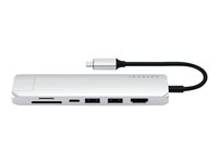 Satechi USB-C Slim Multi-Port with Ethernet Adapter - Station d'accueil - USB-C - HDMI - 1GbE ST-UCSMA3S