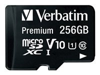 Verbatim Premium - Carte mémoire flash (adaptateur SD inclus(e)) - 256 Go - UHS Class 1 / Class10 - microSDXC UHS-I 44087