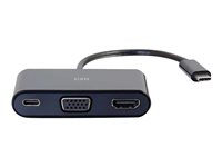 C2G USB-C to HDMI and VGA Adapter Converter with Power Delivery - Station d'accueil - USB-C / Thunderbolt 3 - VGA, HDMI 82102