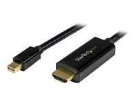 StarTech.com Câble adaptateur Mini DisplayPort vers HDMI de 2 m - Convertisseur Mini DP vers HDMI avec câble intégré - M/M - 4K - Noir - Câble adaptateur - Mini DisplayPort mâle pour HDMI mâle - 2 m - noir - support 4K MDP2HDMM2MB