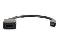 C2G HDMI Micro to HDMI Adapter Converter Dongle - Adaptateur HDMI - HDMI femelle pour 19 pin micro HDMI Type D mâle - 20.3 cm - double blindage - noir 80510