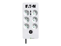 Eaton Protection Box - Protection contre les surtensions - CA 220-250 V - 2500 Watt - connecteurs de sortie : 6 - blanc PB6TUF