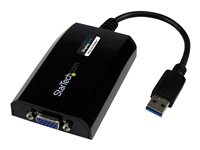 StarTech.com Adaptateur vidéo multi-écrans USB 3.0 vers VGA pour Mac et PC - Carte graphique externe - 1920x1200 / 1080p - Adaptateur USB / VGA - USB type A (M) pour HD-15 (VGA) (F) - USB 3.0 - 25.5 m - support 1920 x 1200 (WUXGA) - noir - pour P/N: MXT101MM USB32VGAPRO