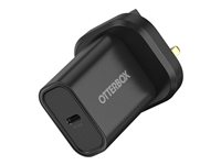 OtterBox - ProPack Packaging - adaptateur secteur - 20 Watt - PD (24 pin USB-C) - noir - Royaume-Uni 78-81364