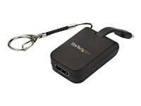 StarTech.com Compact USB C to HDMI Adapter, 4K 30Hz USB Type-C to HDMI 1.4 Video Display Converter with Keychain Ring, USB-C DP Alt Mode to HDMI Monitor Dongle, Thunderbolt 3 Compatible - USB-C Keychain Adapter (CDP2HDFC) - Adaptateur vidéo - 24 pin USB-C mâle pour HDMI femelle - noir - support 4K CDP2HDFC