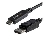 StarTech.com Câble adaptateur USB-C vers DisplayPort de 1,8 m - 8K à 30 Hz - Compatible Thunderbolt 3 - HBR3 (CDP2DP146B) - Adaptateur vidéo externe - USB-C - DisplayPort - noir - pour P/N: TB4CDOCK CDP2DP146B