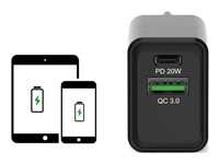 PORT Connect Wall charger - Adaptateur secteur - 24 Watt - 2 connecteurs de sortie (USB, 24 pin USB-C) - Europe 900069-EU