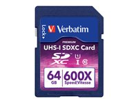 Verbatim Premium - Carte mémoire flash - 64 Go - UHS Class 1 / Class10 - 600x - SDXC UHS-I 49193