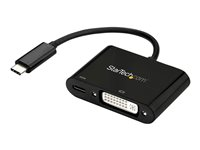 StarTech.com Adaptateur USB-C vers DVI avec USB Power Delivery - 1920x1200 - Noir - Adaptateur vidéo externe - Parade PS171 - USB-C - DVI - noir CDP2DVIUCP