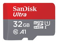 SanDisk Ultra - Carte mémoire flash (adaptateur microSDHC - SD inclus(e)) - 32 Go - A1 / UHS-I U1 / Class10 - microSDHC UHS-I (pack de 2) SDSQUA4-032G-GN6MT