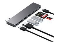 Satechi Pro Hub Slim - Station d'accueil - USB-C x 2 - HDMI - pour Apple MacBook Air (Fin 2018, Fin 2020, Mi-2019, Mi-2022); MacBook Pro ST-HUCPHSM