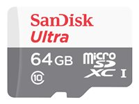 SanDisk Ultra - Carte mémoire flash (adaptateur microSDHC - SD inclus(e)) - 64 Go - Class 10 - microSDXC UHS-I SDSQUNR-064G-GN3MA